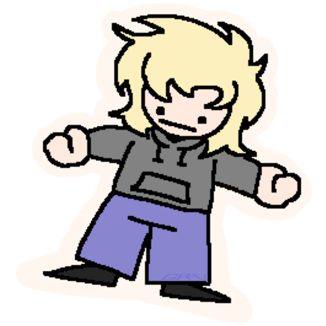 In-game spray option depicting Buster as a chibi. March 27th, 2019.